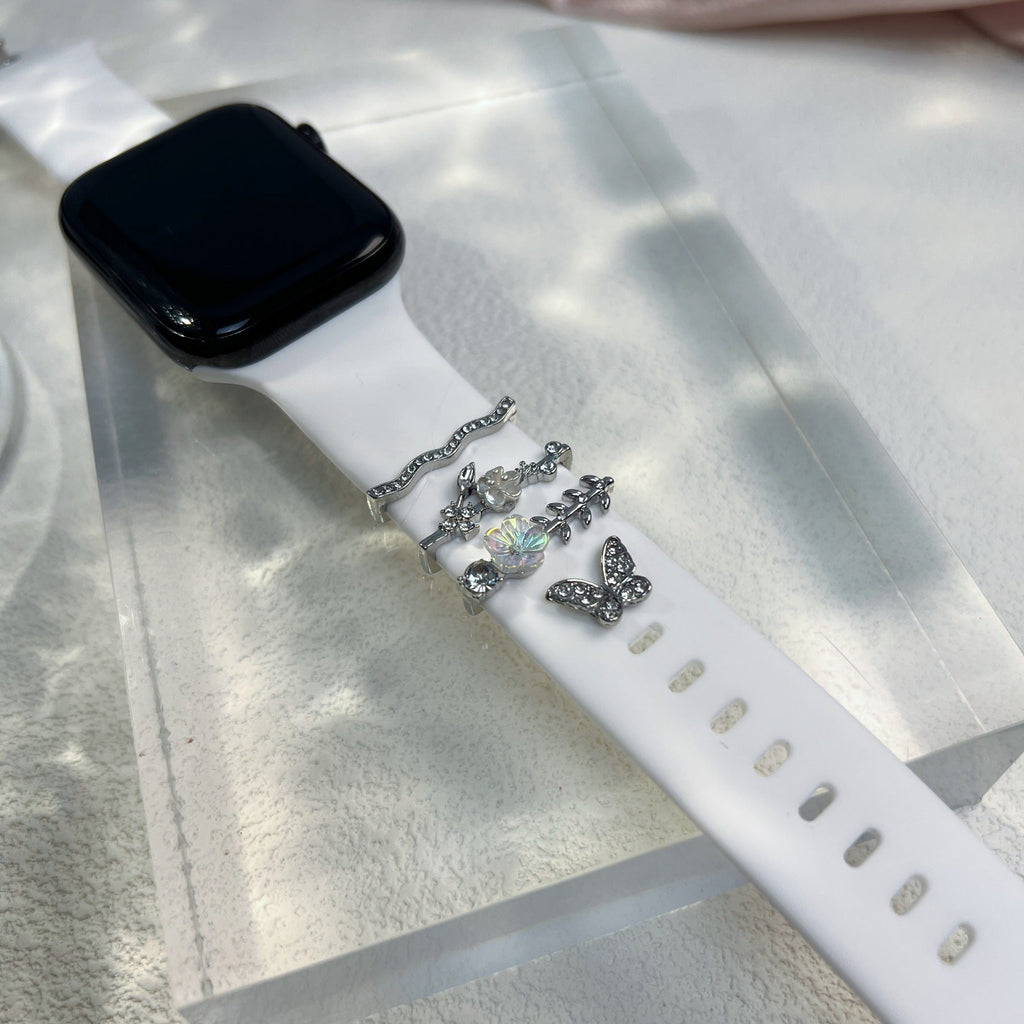 Decorative buckle on silicone watch strap