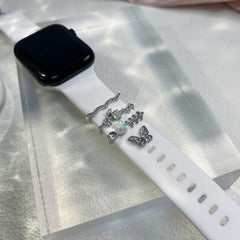 Decorative buckle on silicone watch strap