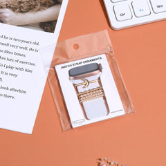 Close-up of stylish watch strap on wrist