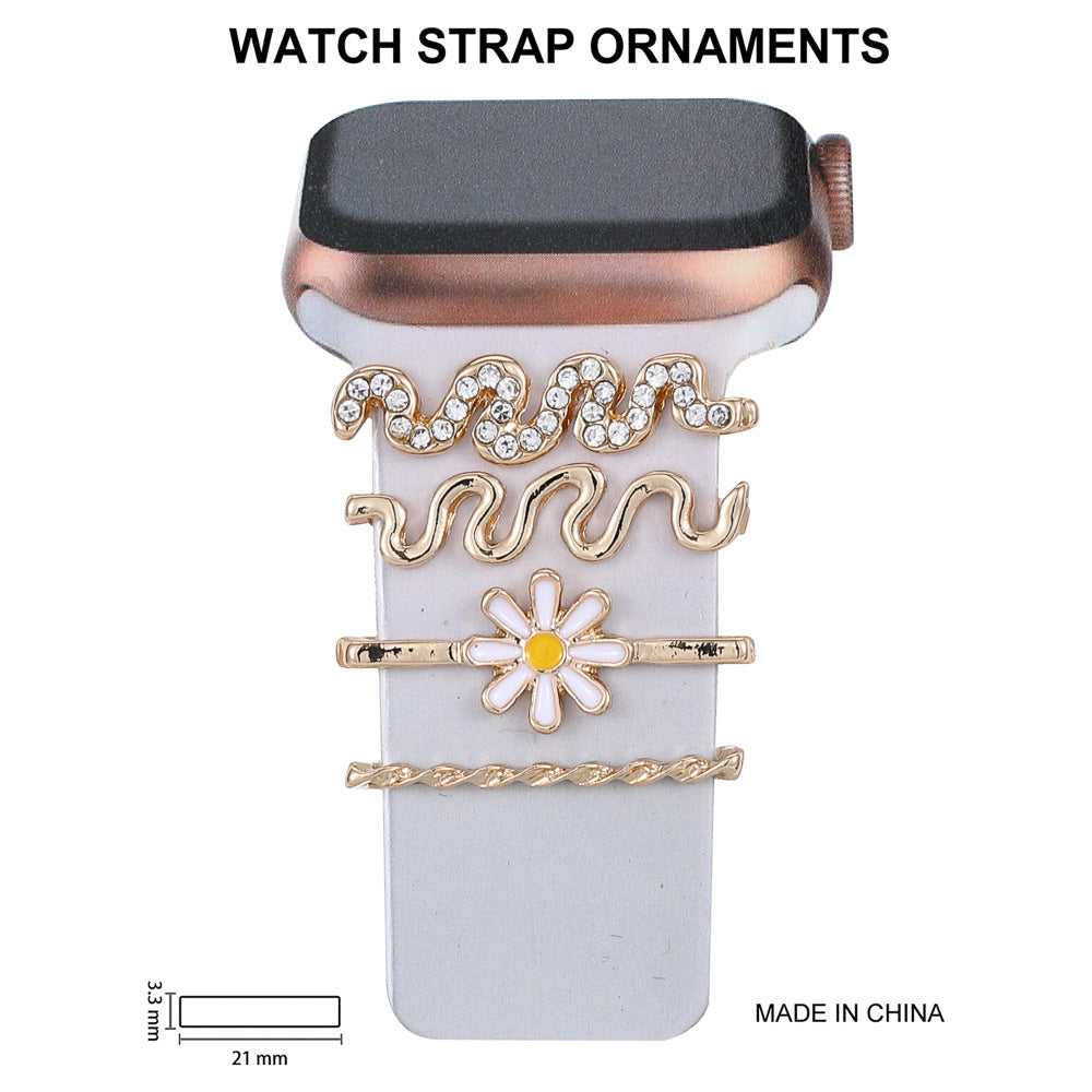 Stylish diamond-studded silicone strap in black