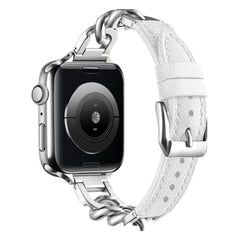 Leather and stainless steel watch band features image 6