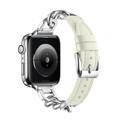 Leather and stainless steel watch band features image 6