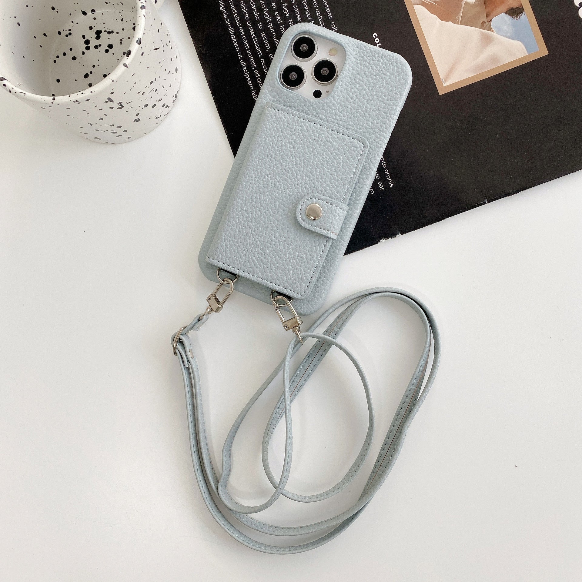 Chic card holder case with detachable lanyard