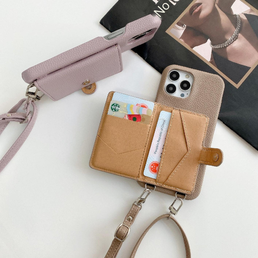 Back view of stylish iPhone card holder case
