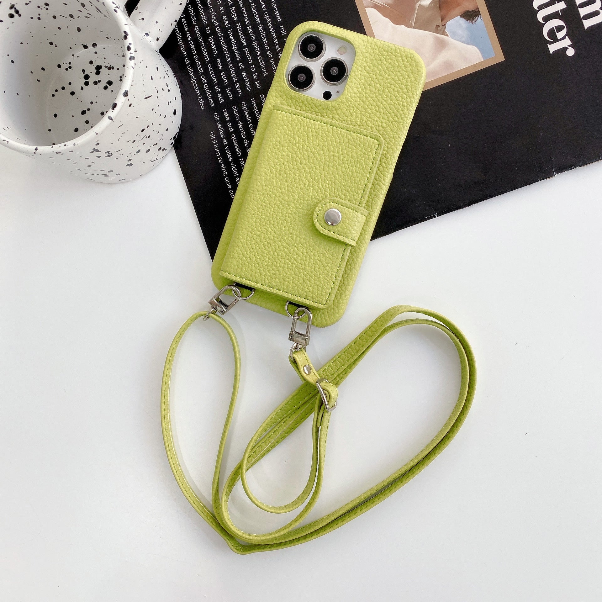 Back view of stylish iPhone card holder case