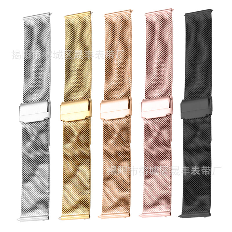 Metal smartwatch band with adjustable clips