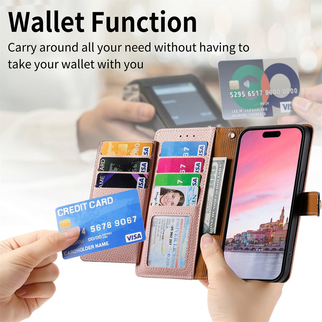black PU leather phone case for iPhone