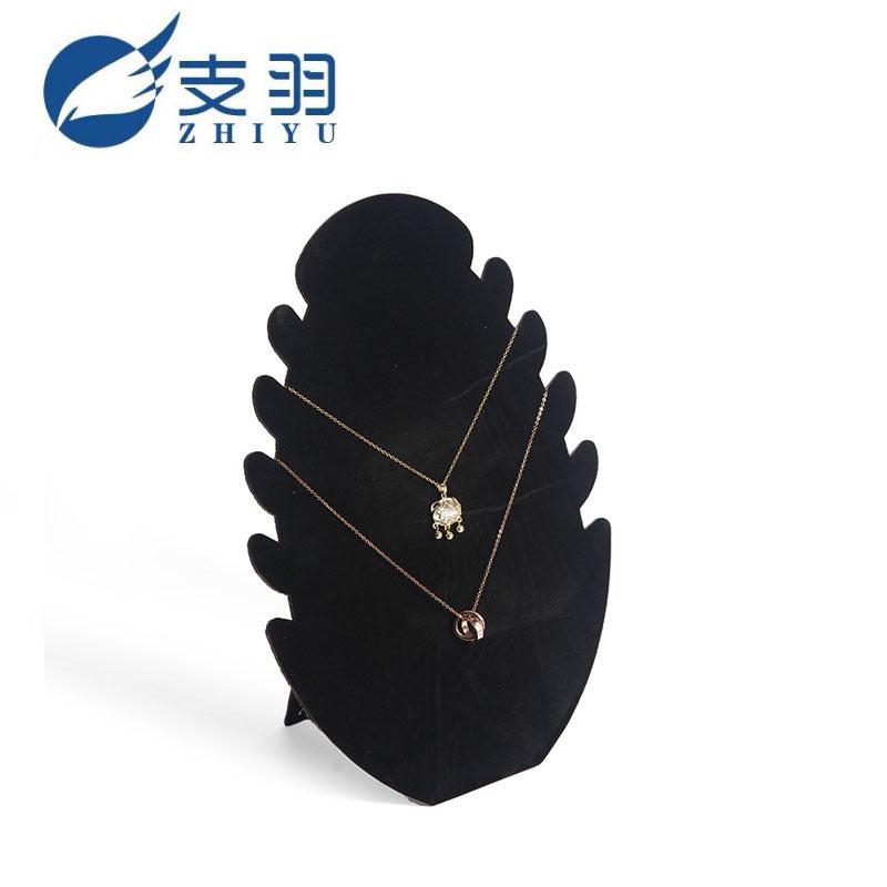 Elegant black velvet display for jewellery