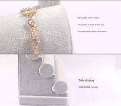 Elegant black velvet display for jewellery
