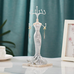 Iron jewellery display rack featuring multiple pieces