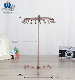 Front View of Elegant Black Metal Jewelry Stand