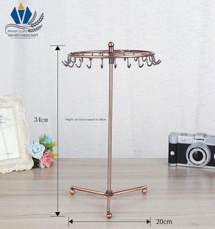 Front View of Elegant Black Metal Jewelry Stand