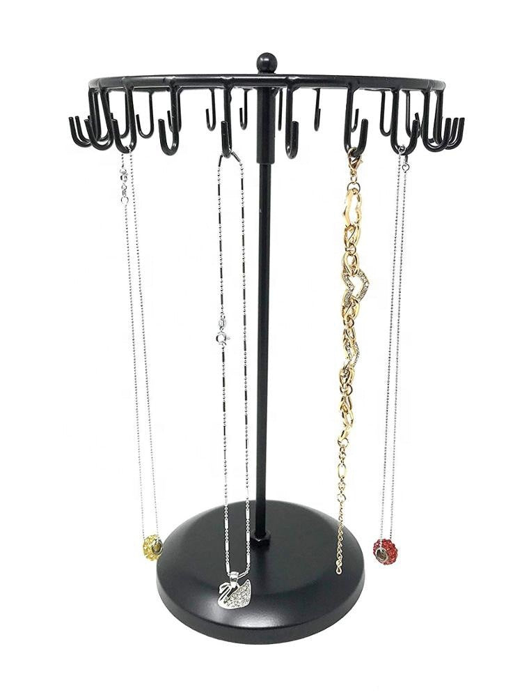 Space-Saving Jewelry Display Stand with Hooks