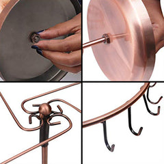 Elegant Metal Jewelry Stand Showing All Hooks