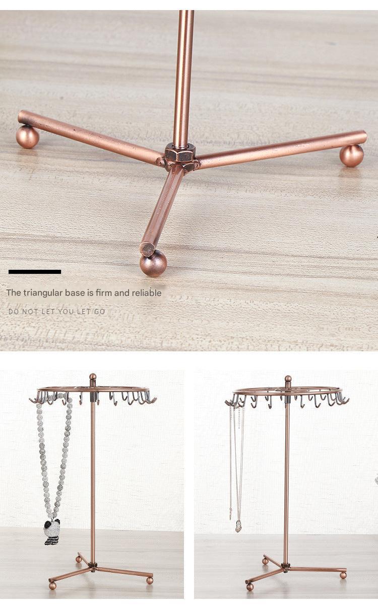 Front View of Elegant Black Metal Jewelry Stand