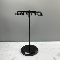 Compact Round Base Jewelry Stand on White Background