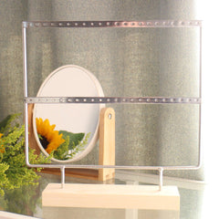 Black Metal Earring Organiser with Wooden Base - Image 4