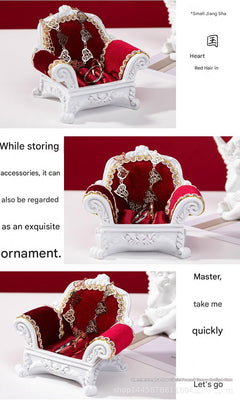 Multi-functional jewellery sofa organizer in stylish red