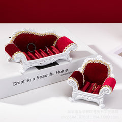 Elegant Vintage Style Resin Jewelry Organizer Sofa Black Version