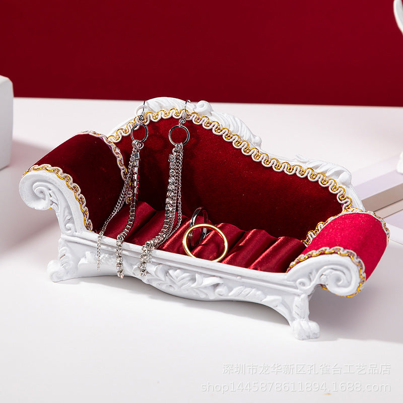 Multi-functional jewellery sofa organizer in stylish red