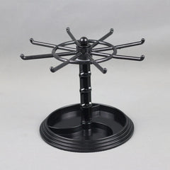 side view of compact rotating organiser stand