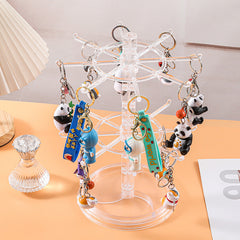 side view of compact rotating organiser stand