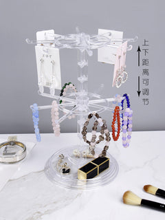organised jewellery displayed on rotating stand