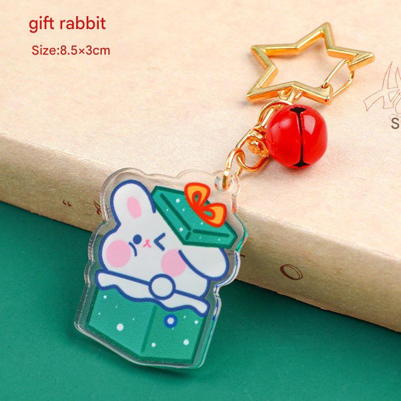 Christmas charm keychain featuring a snowman