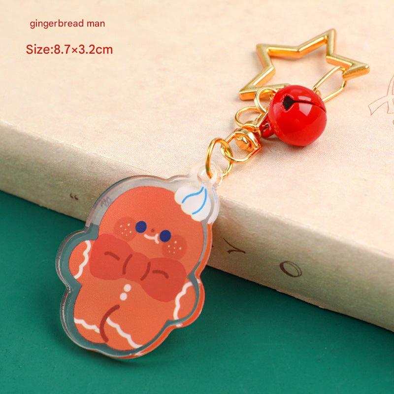 decorative keychain with gingerbread design