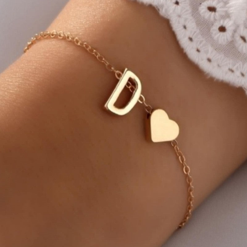 Stylish alphabet heart bracelet image