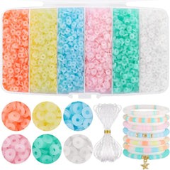 Assorted soft clay beads with included strings