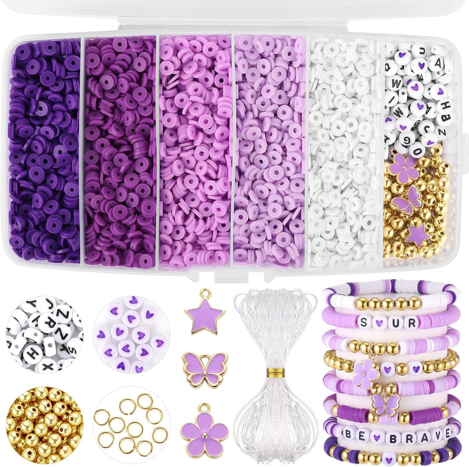 Stylish clay bead set for creative crafting