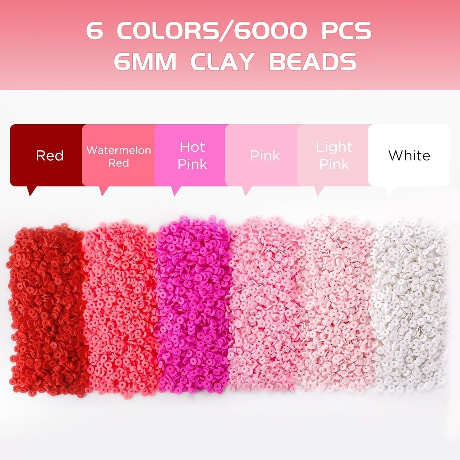 Colourful assorted clay beads for DIY projects