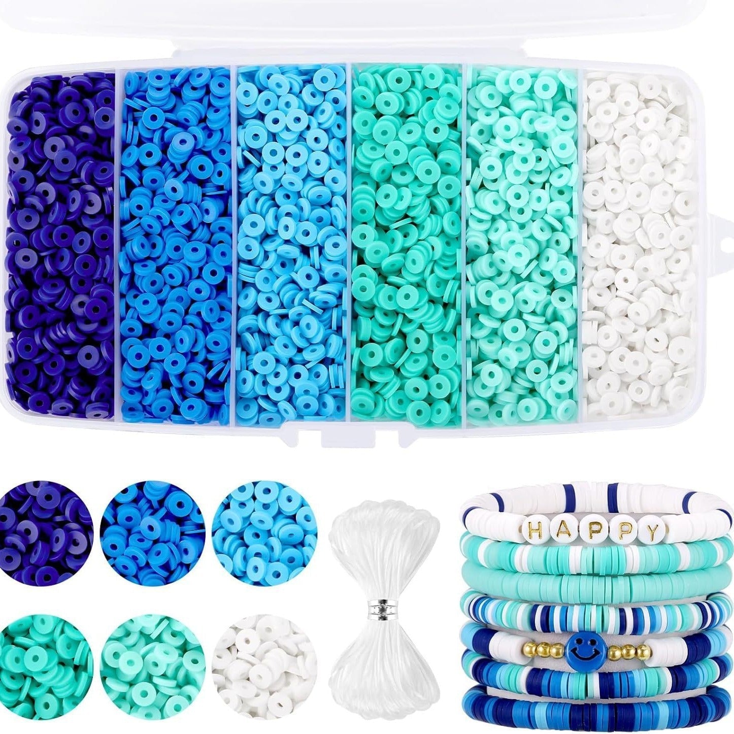 Brightly coloured DIY clay beads collection