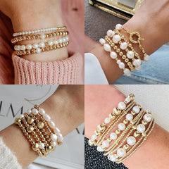 close-up of imitation pearl beads for crafts