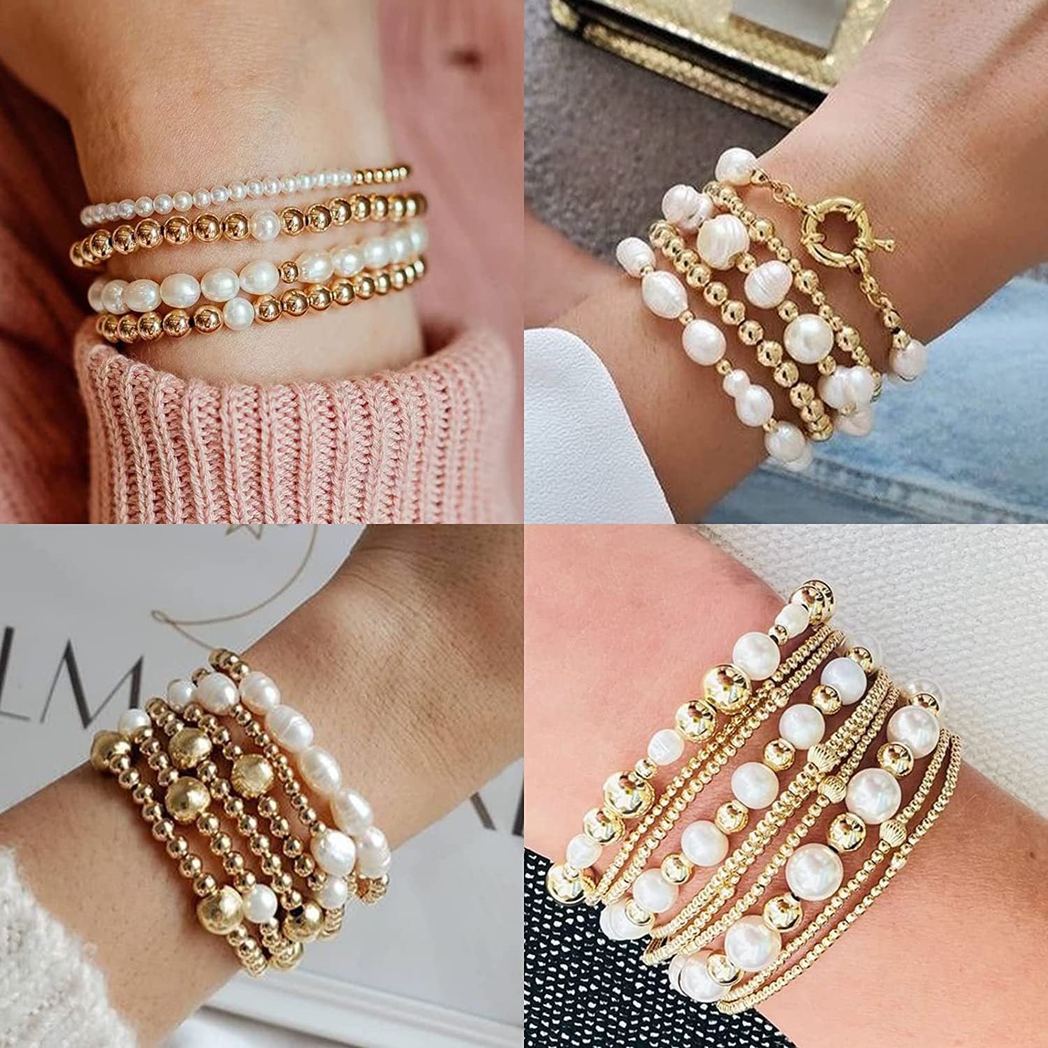 close-up of imitation pearl beads for crafts