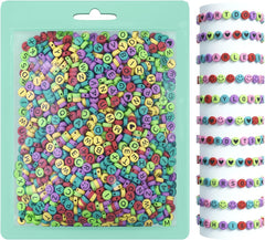 Acrylic letter beads arranged in a pattern