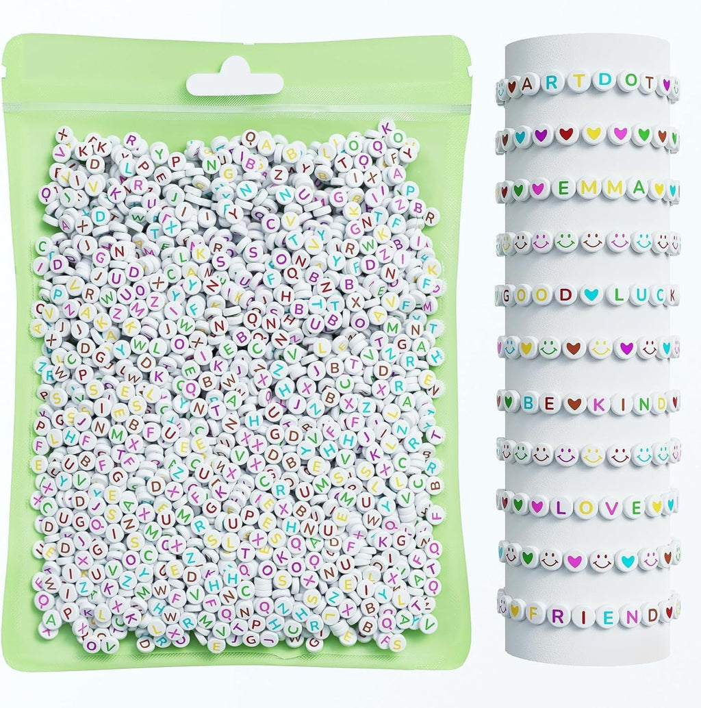 DIY kit featuring alphabet and heart beads