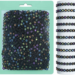 Bead kit components displayed artistically