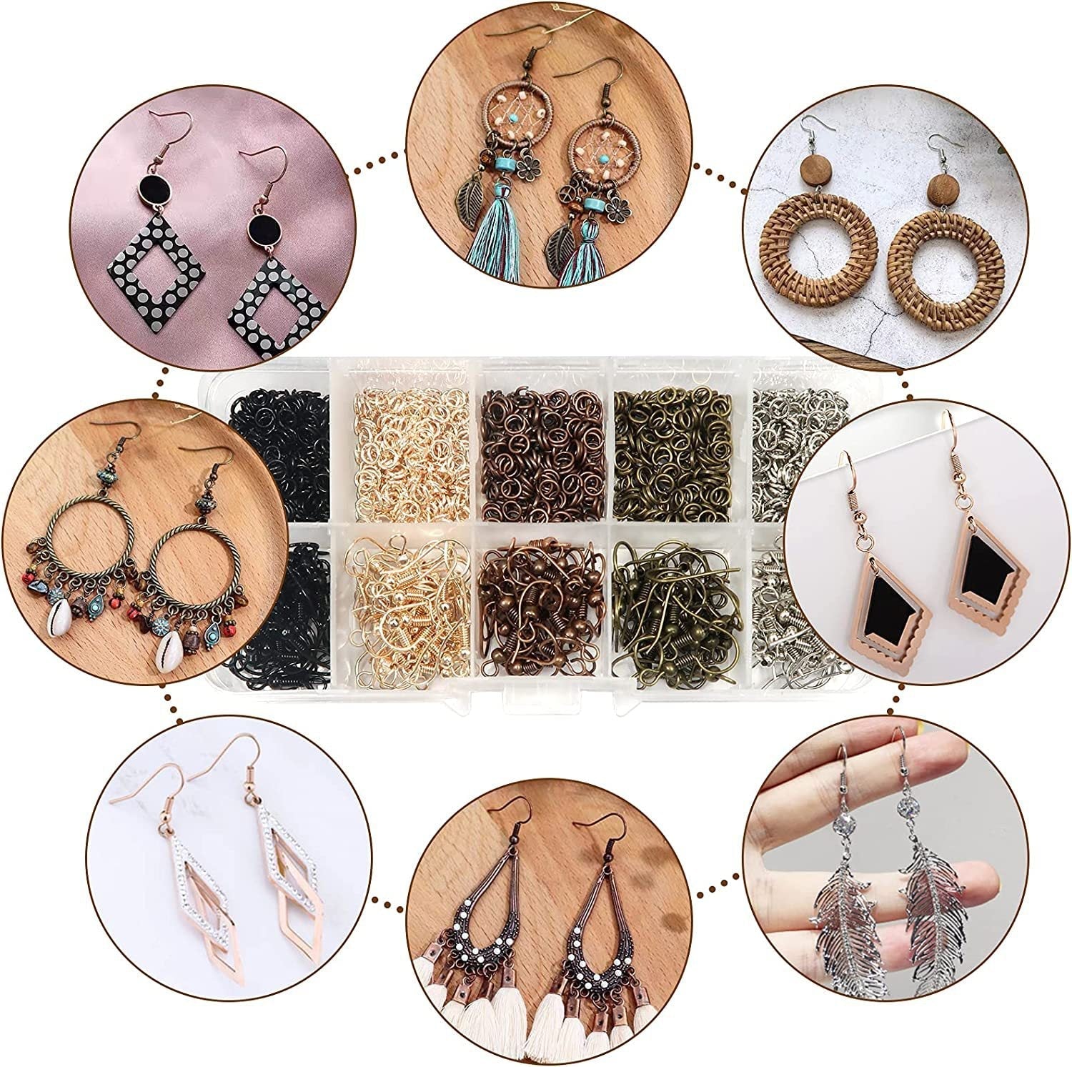fashionable earrings made from DIY kit