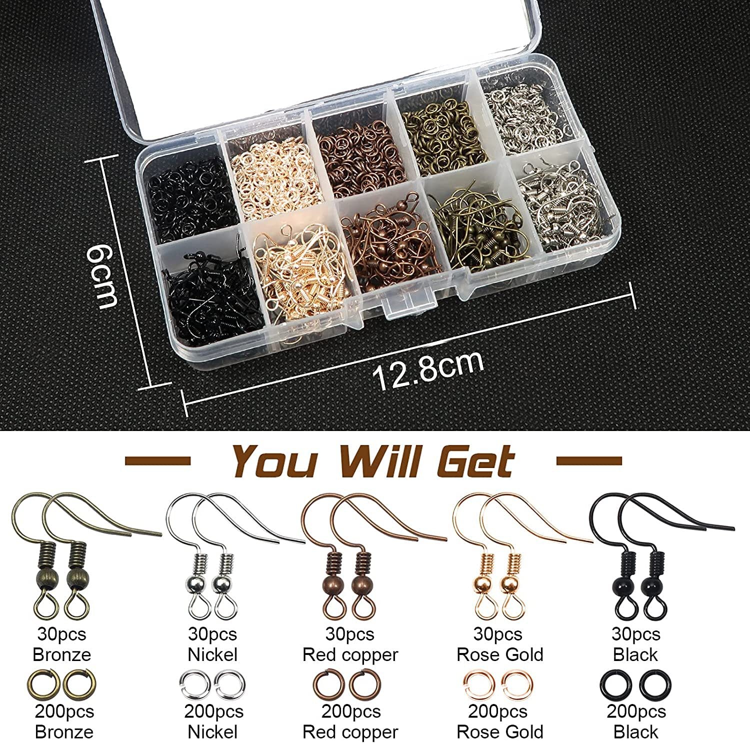 variety of iron earring supplies