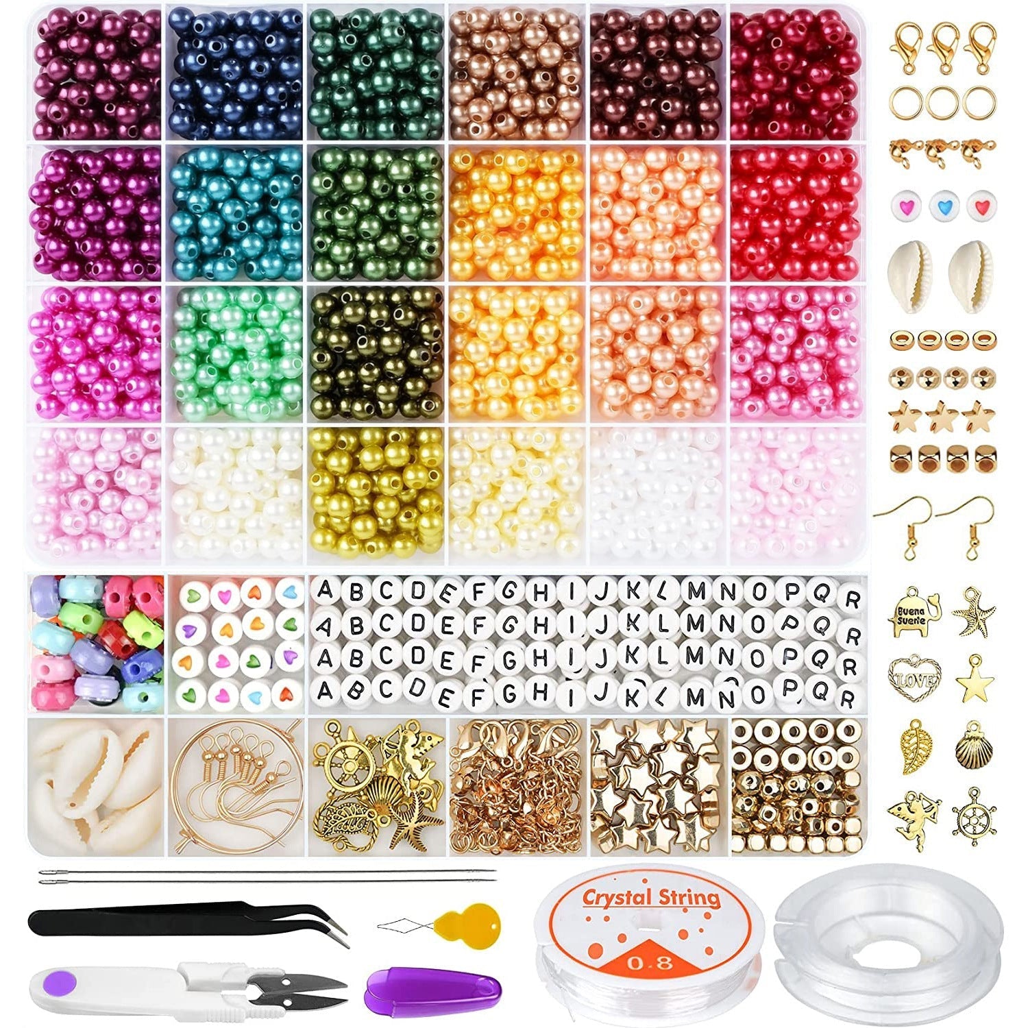Vibrant array of clay beads in various tones