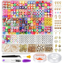 Showing detailed closeup of colourful clay beads