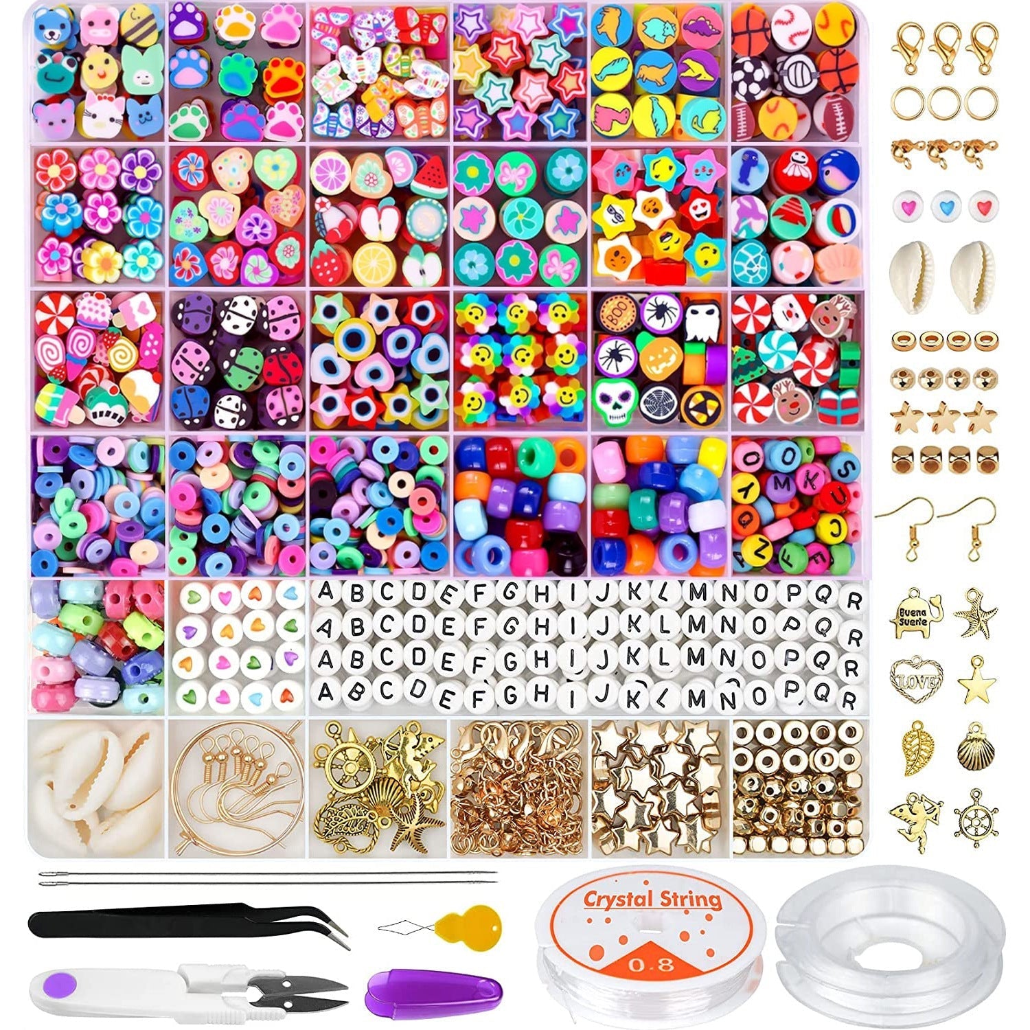 Creative setup of DIY bead jewellery crafting