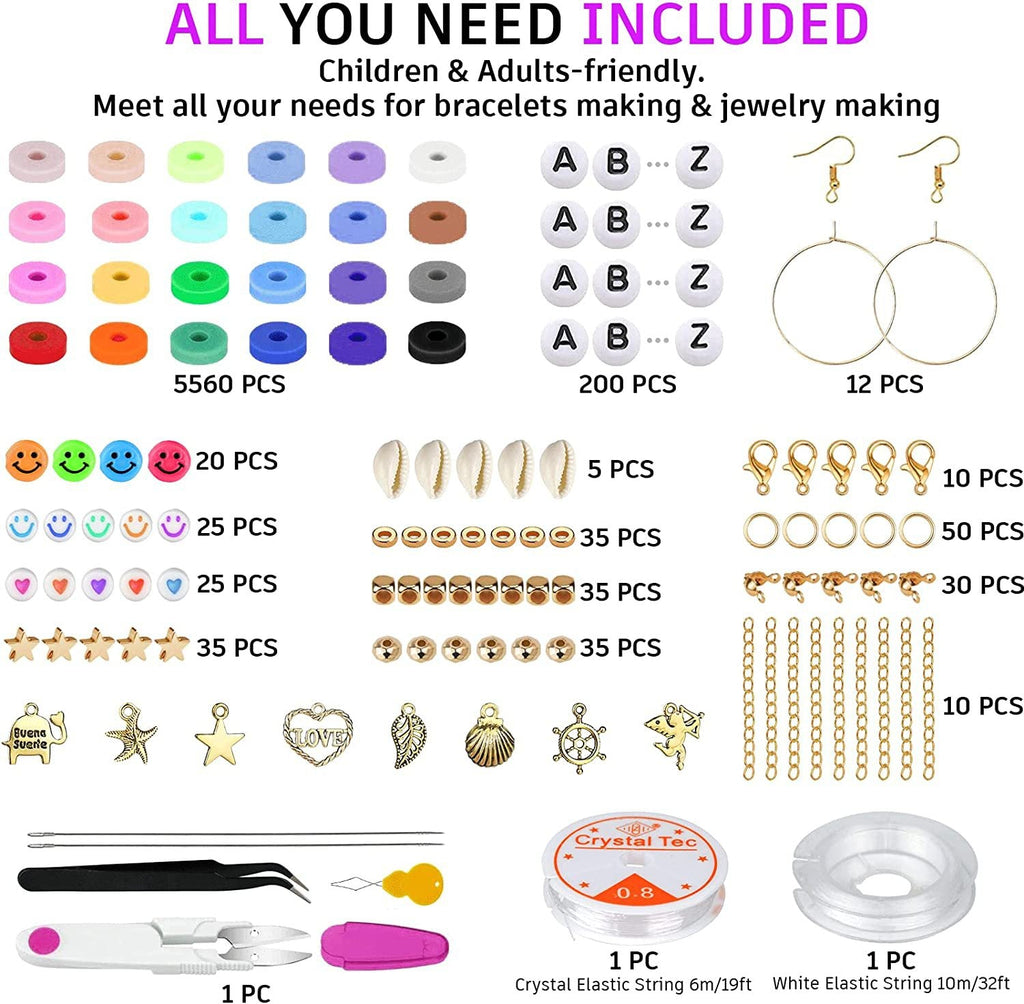 Packaging of colourful clay beads for crafting