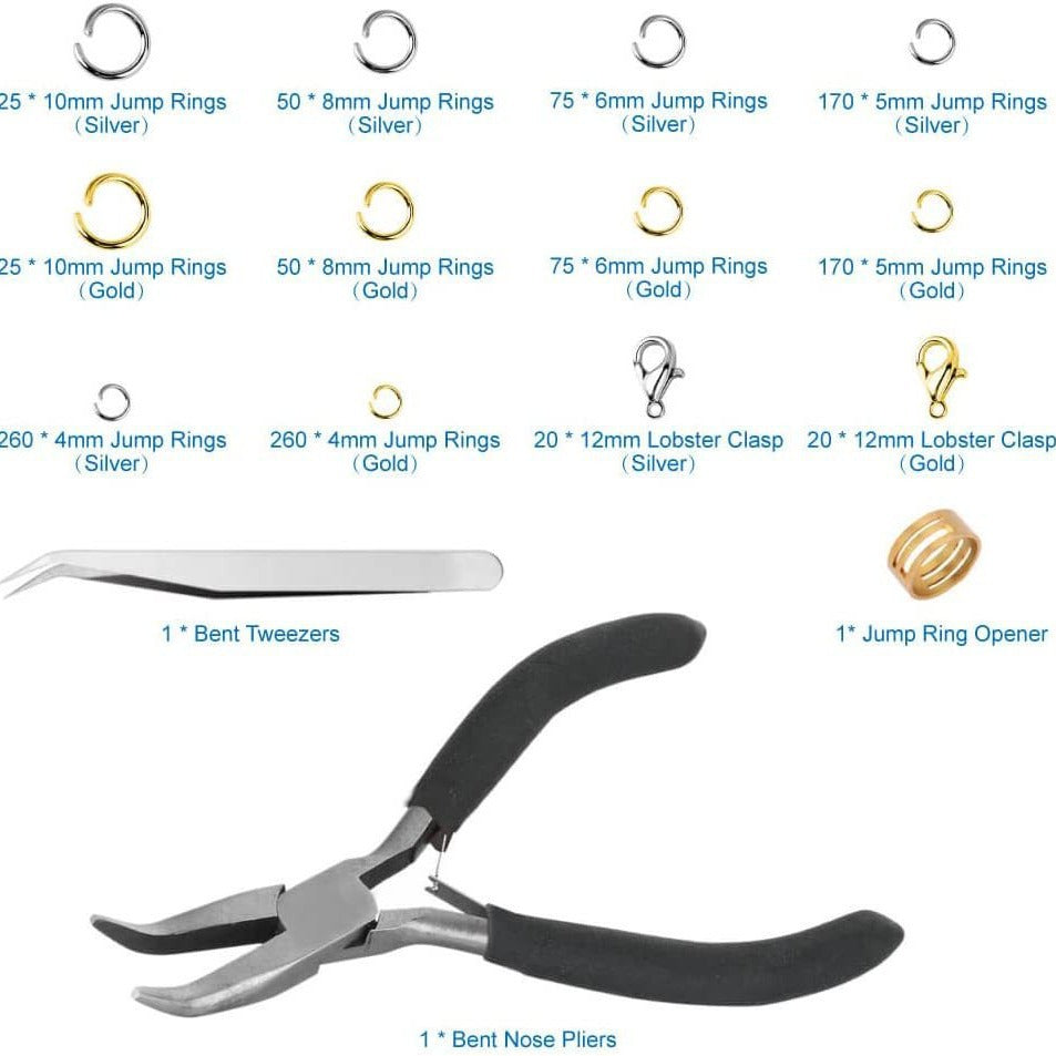 open and closed rings displayed in jewellery kit