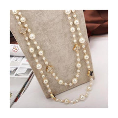 Chic Layered Pearl Necklace front view