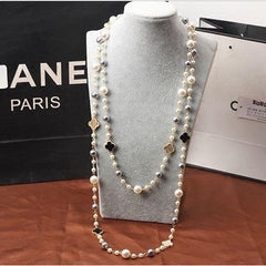 Layered Pearl Necklace close-up