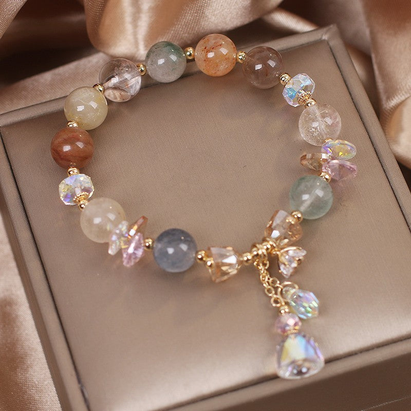 Elegant women's bracelet showcasing natural crystals