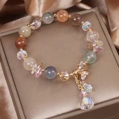 Elegant women's bracelet showcasing natural crystals